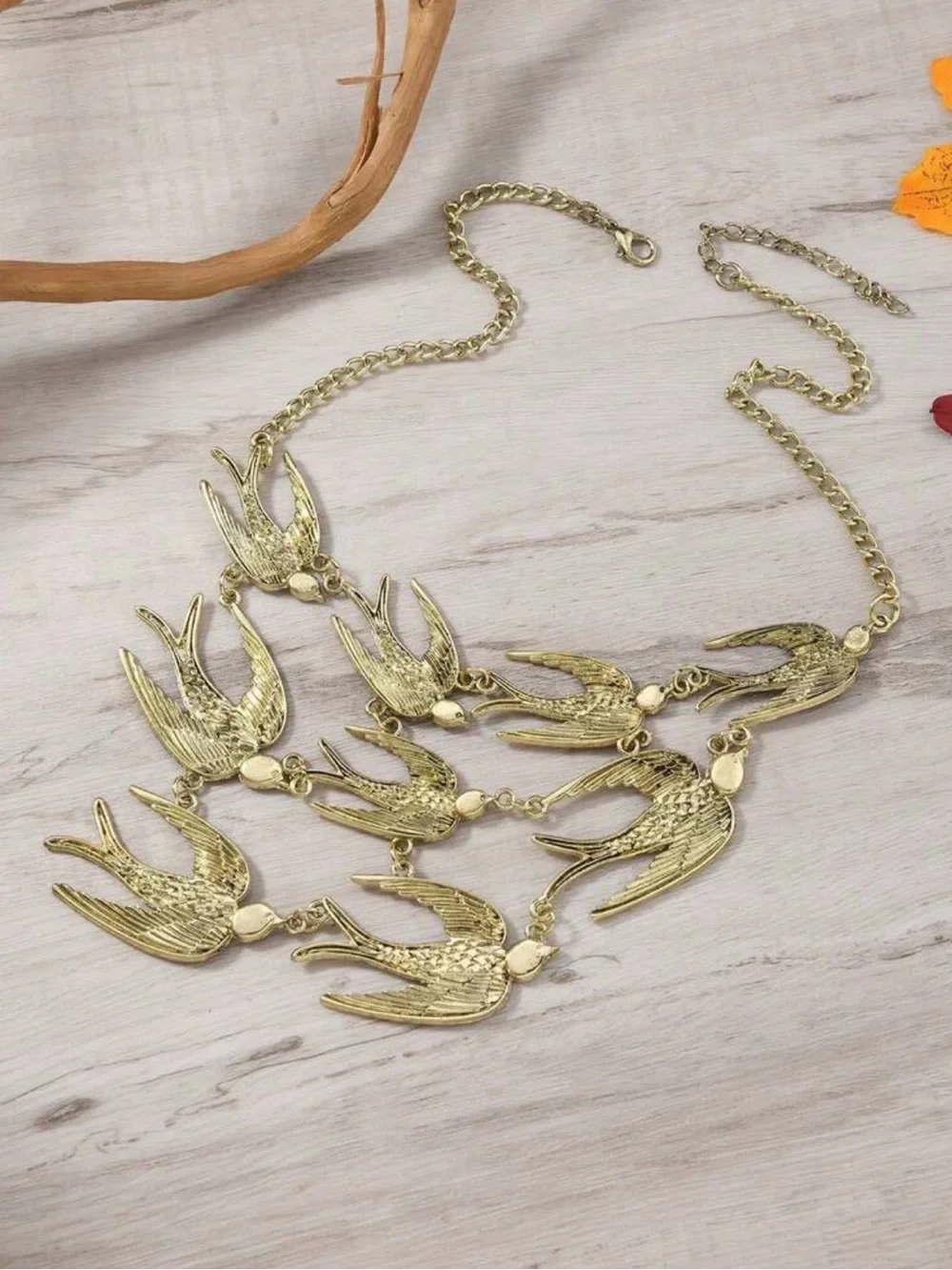 Gold Bird Multi-Pendant Necklace - Women Jewelry - Picture 6 of 6